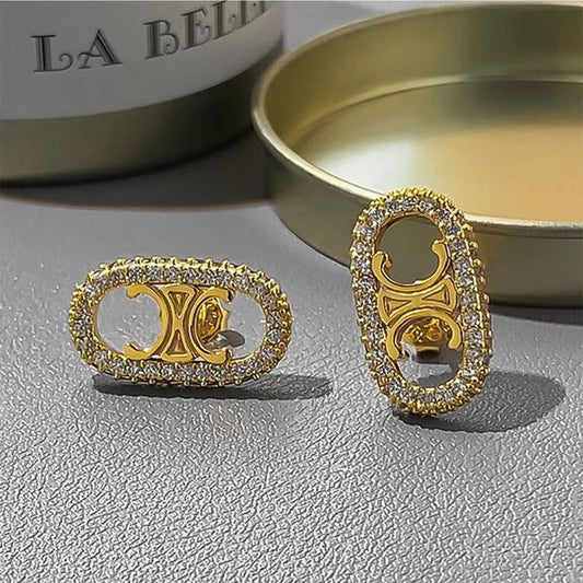 Gold Diamond Stud Earrings for Women